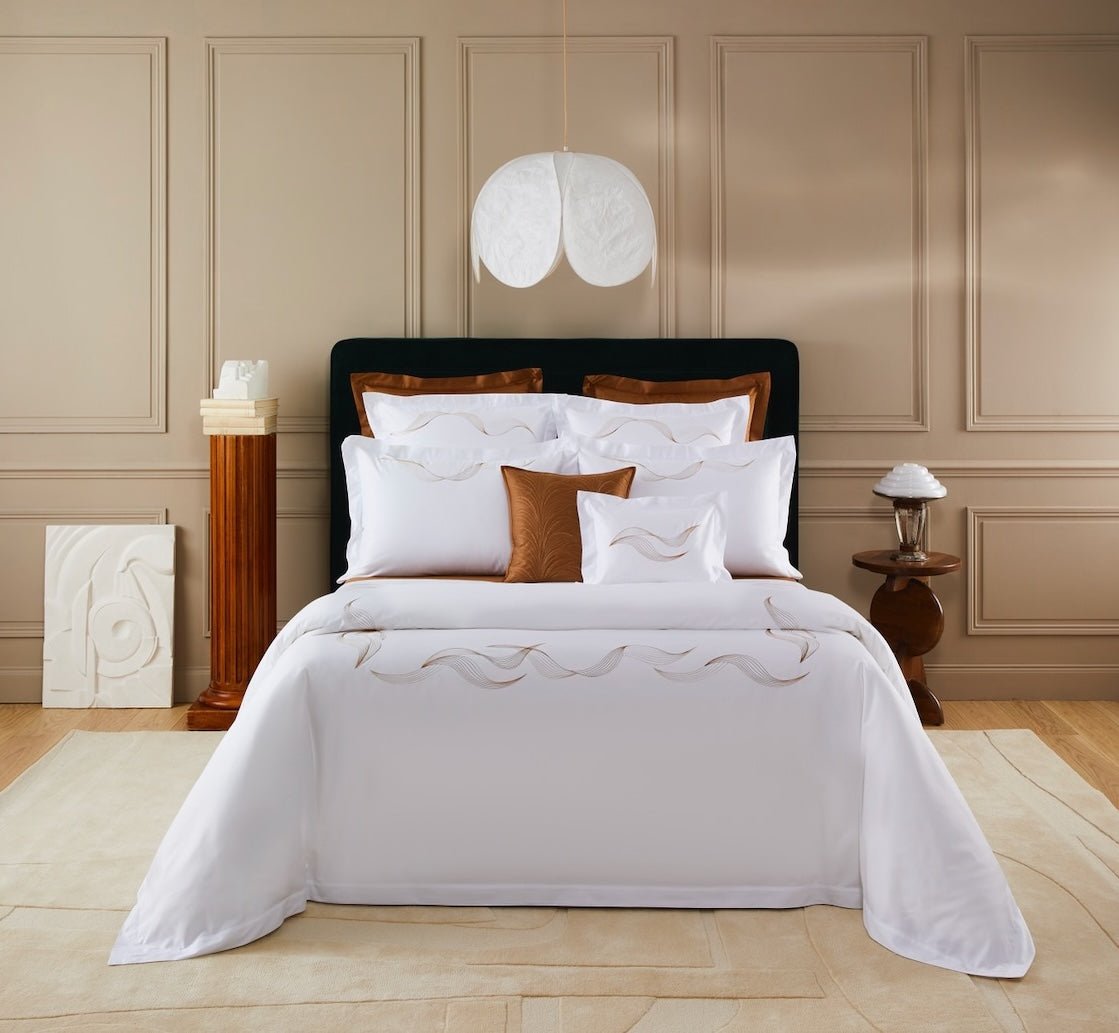 Zephyr Brun Duvet Cover King 111 x 92 Yves Delorme Couture at Fig Linens and Home