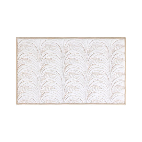 Zephyr Blanc/Sable Bath Mat 21 x 34 Yves Delorme Couture at Fig Linens and Home 1