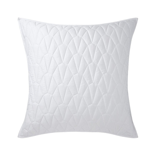 Vitrail Quilted Decorative Pillow in Blanc by Yves Delorme Couture - view 1