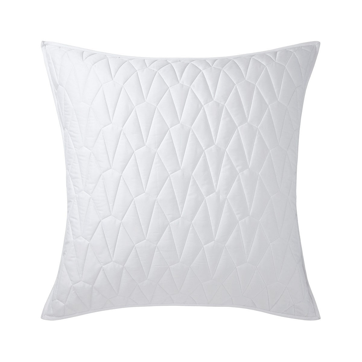 Vitrail Quilted Decorative Pillow in Blanc by Yves Delorme Couture - view 2