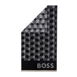 Cubo Jacquard Velour Beach Towel by Hugo Boss Home - Yves Delorme at Fig Linens and Home 1