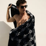 Cubo Jacquard Velour Beach Towel by Hugo Boss Home - Yves Delorme Lifestyle 