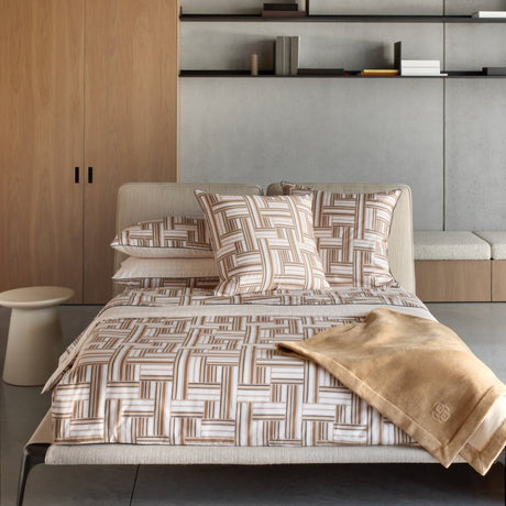 Dedale Cotton Bedding by Hugo Boss Home at Fig Linens and Home - Lifestyle View 1