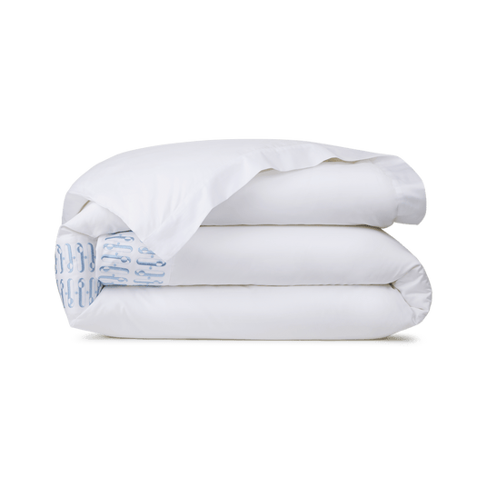 Dorian Pastel Duvet Cover by Yves Delorme Couture King Duvet Cover Blanc/Pastel at FIG LINENS AND HOME 1