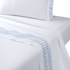 Dorian Pastel Flat Sheet by Yves Delorme Couture King Flat Sheet Blanc/Pastel at FIG LINENS AND HOME 1