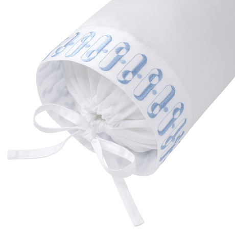 Dorian Pastel Neckroll by Yves Delorme Couture Neckroll 5" x 14" Blanc/Pastel at FIG LINENS AND HOME 2
