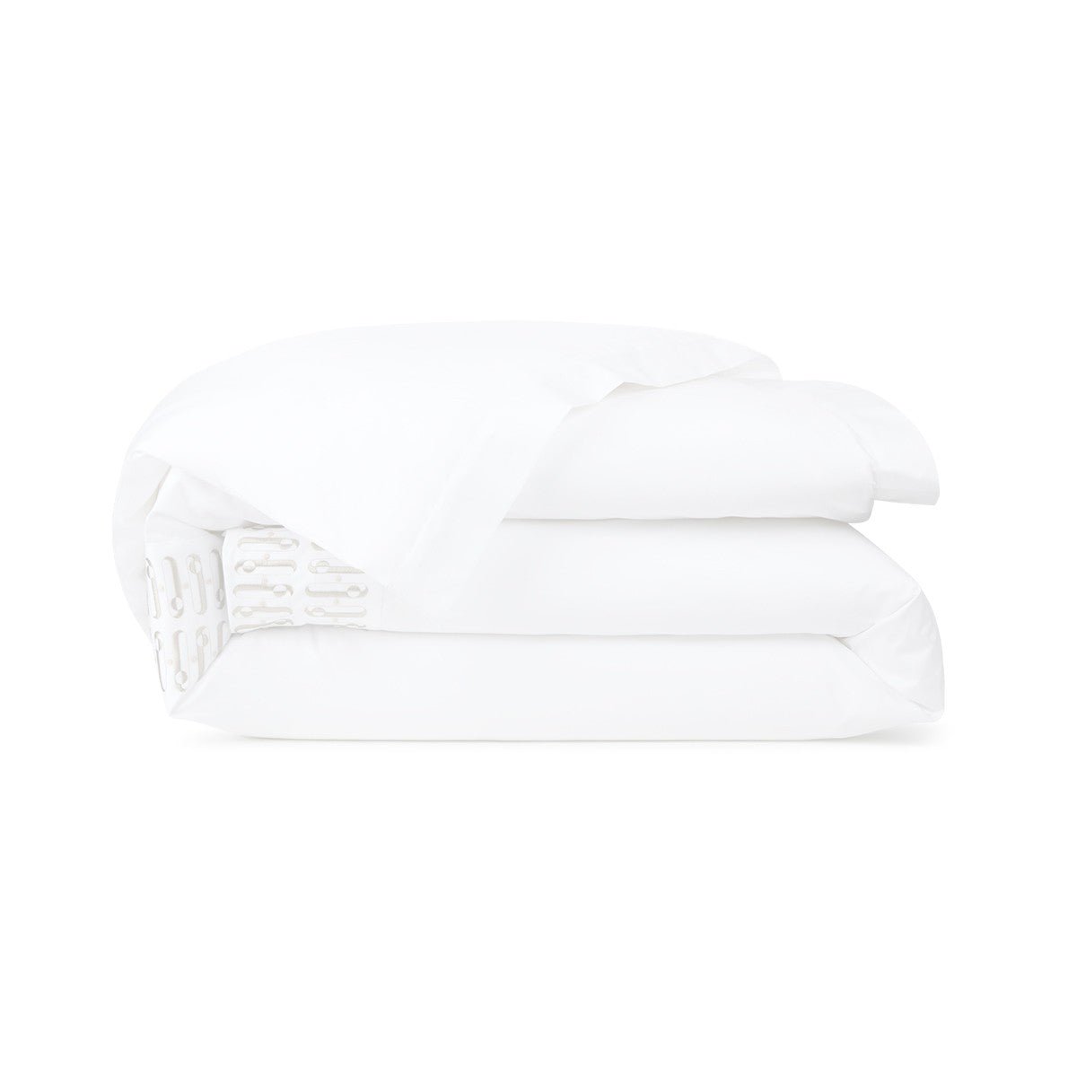 Dorian Sable Duvet Cover by Yves Delorme Couture King Duvet Cover Blanc/Sable at FIG LINENS AND HOME 1