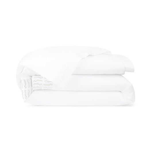 Dorian Sable Duvet Cover by Yves Delorme Couture King Duvet Cover Blanc/Sable at FIG LINENS AND HOME 1