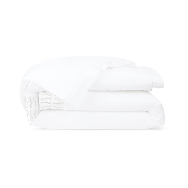 Dorian Sable Duvet Cover by Yves Delorme Couture King Duvet Cover Blanc/Sable at FIG LINENS AND HOME 1