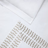 Dorian Sable Duvet Cover by Yves Delorme Couture King Duvet Cover Blanc/Sable at FIG LINENS AND HOME 2