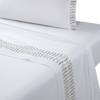 Dorian Sable Flat Sheet by Yves Delorme Couture King Flat Sheet Blanc/Sable at FIG LINENS AND HOME 1