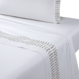 Dorian Sable Flat Sheet by Yves Delorme Couture King Flat Sheet Blanc/Sable at FIG LINENS AND HOME 1
