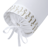 Dorian Sable Neckroll by Yves Delorme Couture Neckroll 5" x 14" Blanc/Sable at FIG LINENS AND HOME 2