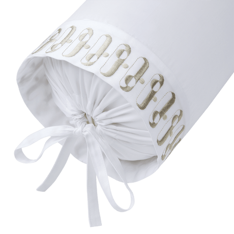 Dorian Sable Neckroll by Yves Delorme Couture Neckroll 5" x 14" Blanc/Sable at FIG LINENS AND HOME 2