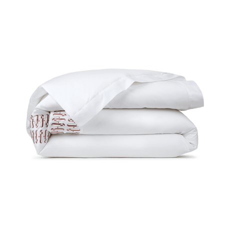 Dorian Santal Duvet Cover by Yves Delorme Couture King Duvet Cover Blanc/Santal at FIG LINENS AND HOME 1