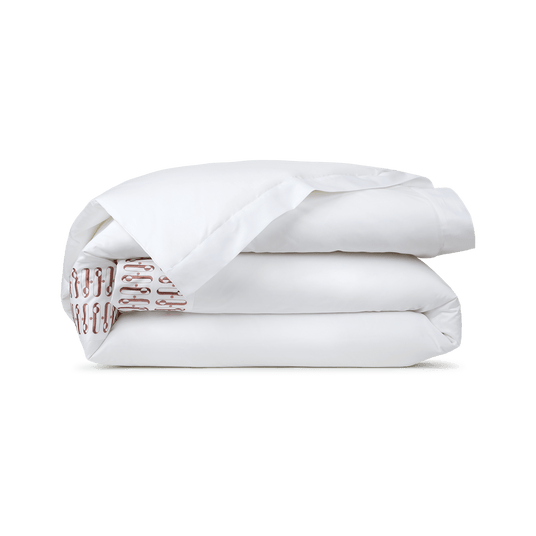 Dorian Santal Duvet Cover by Yves Delorme Couture King Duvet Cover Blanc/Santal at FIG LINENS AND HOME 1