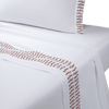 Dorian Santal Flat Sheet by Yves Delorme Couture King Flat Sheet Blanc/Santal at FIG LINENS AND HOME 1