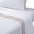 Dorian Santal Flat Sheet by Yves Delorme Couture King Flat Sheet Blanc/Santal at FIG LINENS AND HOME 1