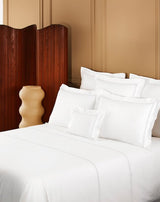 Duo Blanc Bedding by Yves Delorme Duvet Cover Full/Queen 92 x 92 Blanc at FIG LINENS AND HOME 19