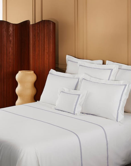 Duo Marine Bedding by Yves Delorme Duvet Cover Full/Queen 92 x 92 Marine at FIG LINENS AND HOME 23