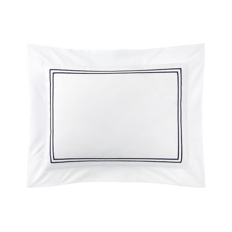 Duo Marine Bedding by Yves Delorme Pillow Sham Boudoir (Single) 12 x 17 Marine at FIG LINENS AND HOME 31