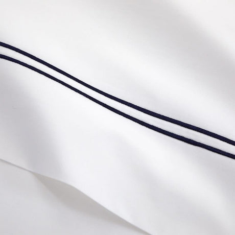 Duo Marine Bedding by Yves Delorme Pillowcase Standard (Single) 21 x 32 Marine at FIG LINENS AND HOME 52