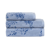 Ecumes Bath by Yves Delorme Bath Sheet 35 x 59 Celeste and Marine Blue at FIG LINENS AND HOME 2