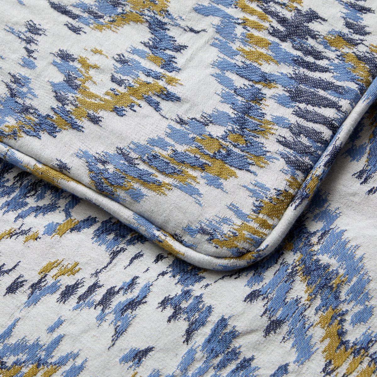 Ecumes Bed Runner by Yves Delorme Bed Runner 87 x 31 Celeste and Marine Blue at FIG LINENS AND HOME 2