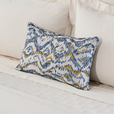 Ecumes Decorative Pillow by Yves Delorme Decorative Pillow 13 x 22 Celeste and Marine Blue at FIG LINENS AND HOME 3