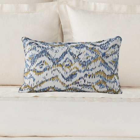 Ecumes Decorative Pillow by Yves Delorme Decorative Pillow 13 x 22 Celeste and Marine Blue at FIG LINENS AND HOME 2