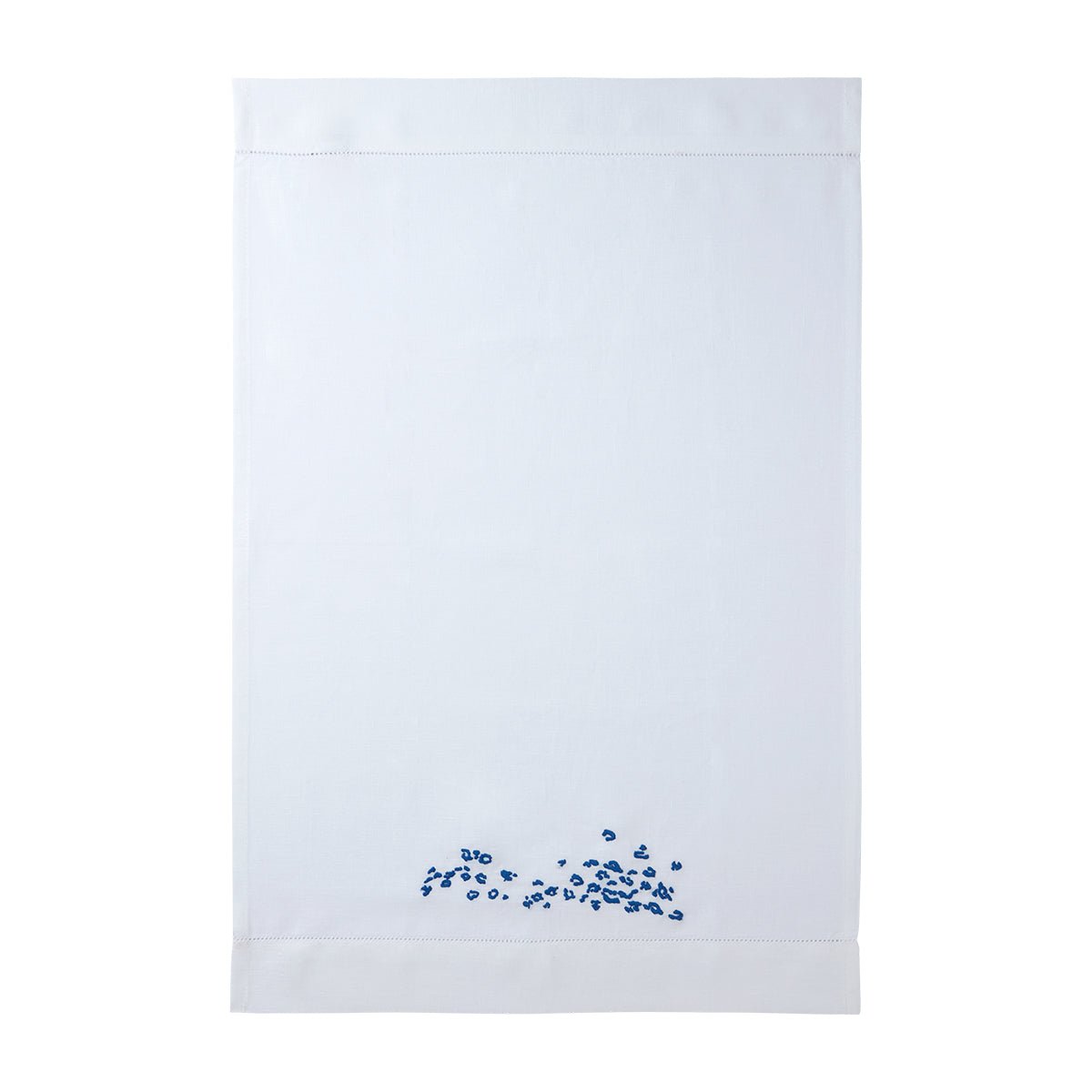 Ecumes Embroidered Linen Fingertip Towels by Yves Delorme Fingertip Towels 16 x 24 - Set of 2 Celeste and Marine Blue at FIG LINENS AND HOME 3