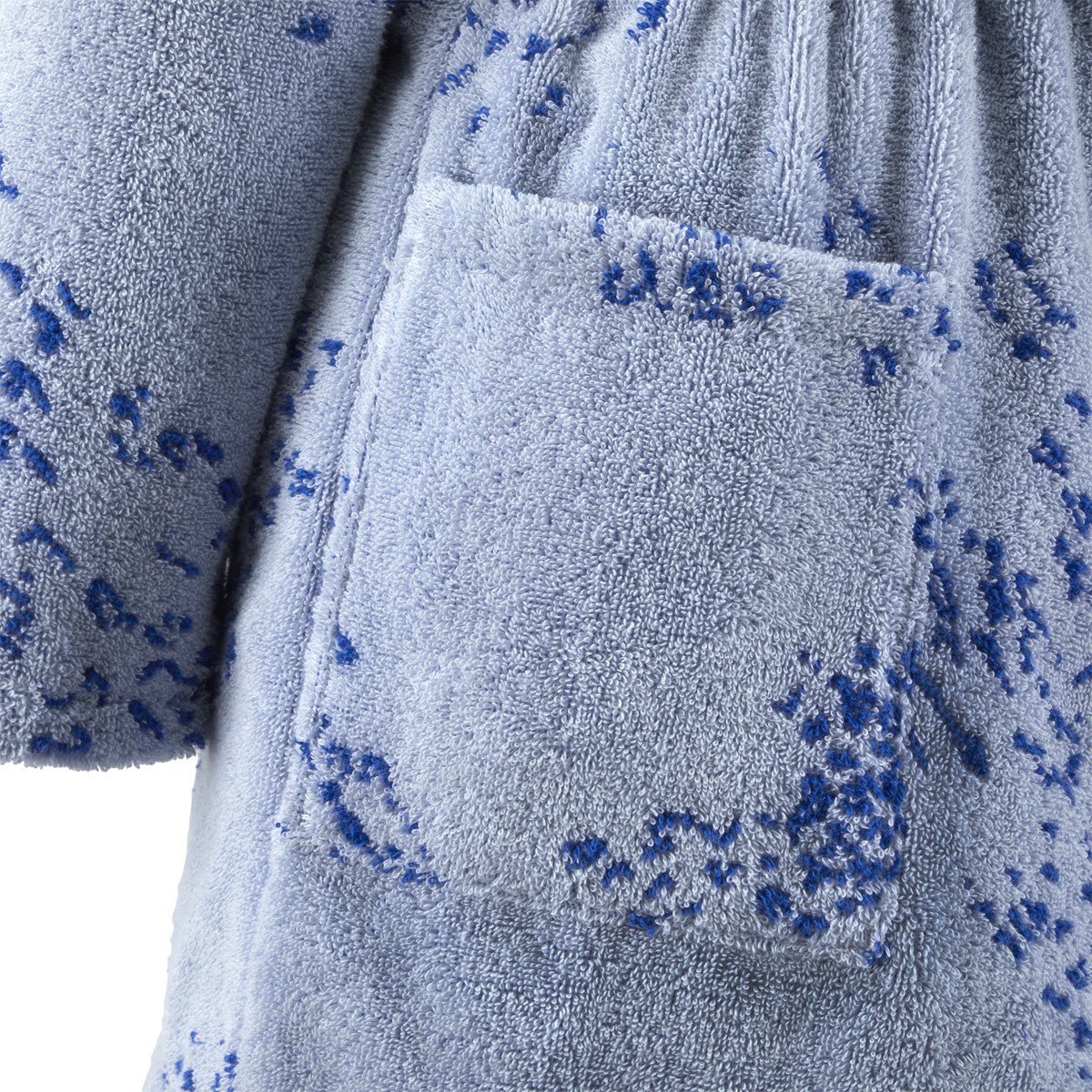 Ecumes Mini Kimono Women's Bathrobe Mini Kimono Bathrobe (Women's) S Celeste and Marine Blue at FIG LINENS AND HOME 4