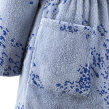 Ecumes Mini Kimono Women's Bathrobe Mini Kimono Bathrobe (Women's) S Celeste and Marine Blue at FIG LINENS AND HOME 4