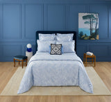 Ecumes Organic Bedding by Yves Delorme Duvet Cover King 111 x 92 Celeste and Marine Blue at FIG LINENS AND HOME 1