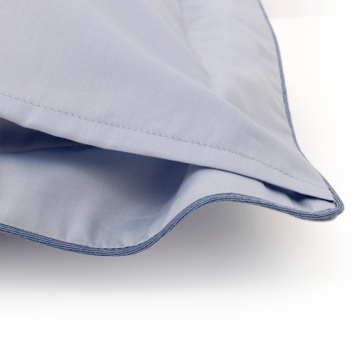 Ecumes Organic Bedding by Yves Delorme Sham Boudoir (Single) 12 x 17 Celeste and Marine Blue at FIG LINENS AND HOME 12
