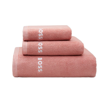 Blush Pink Edge Towels by Hugo Boss Home | Yves Delorme Bath Collection at Fig Linens and Home 1