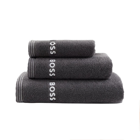 Graphite Edge Towels by Hugo Boss Home | Yves Delorme Bath Collection at Fig Linens and Home 1