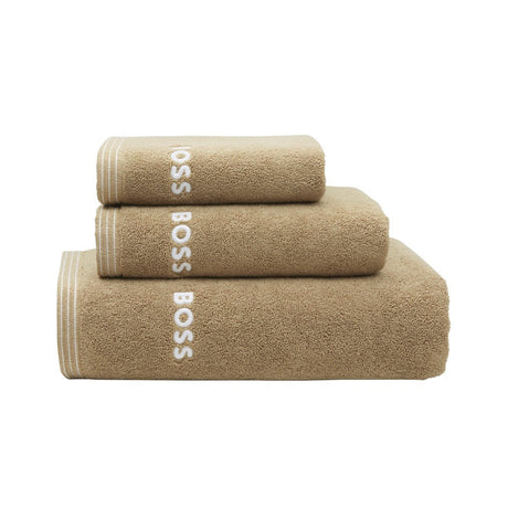 Pecan Edge Towels by Hugo Boss Home | Yves Delorme Bath Collection at Fig Linens and Home 1