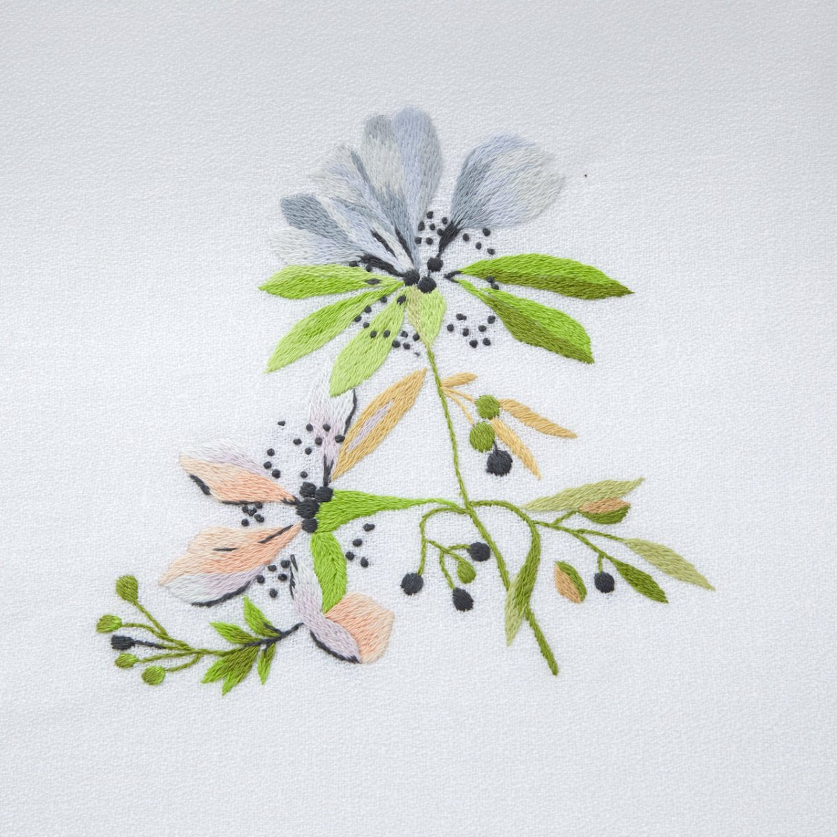 Fleurs Ancolie Guest Towel by Yves Delorme Couture Fingertip Towel 16" x 24" Ancolie at FIG LINENS AND HOME 2