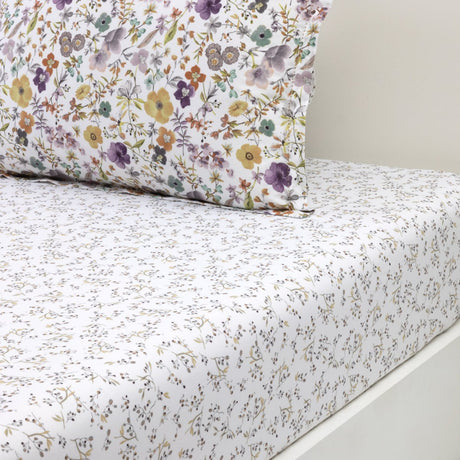Fleurs Fitted Sheet by Yves Delorme King Fitted Sheet Multi at FIG LINENS AND HOME 1
