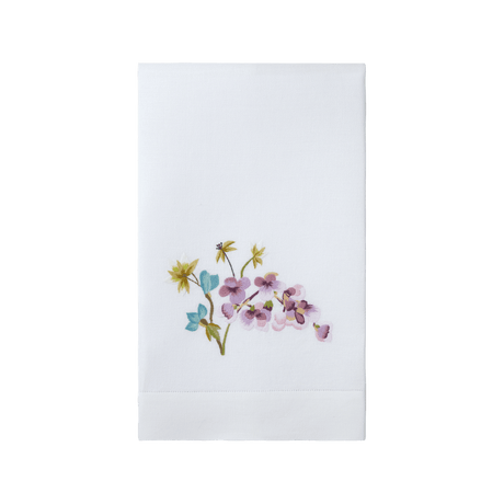 Fleurs Senteur Guest Towel by Yves Delorme Couture Fingertip Towel 16" x 24" Senteur at FIG LINENS AND HOME 1