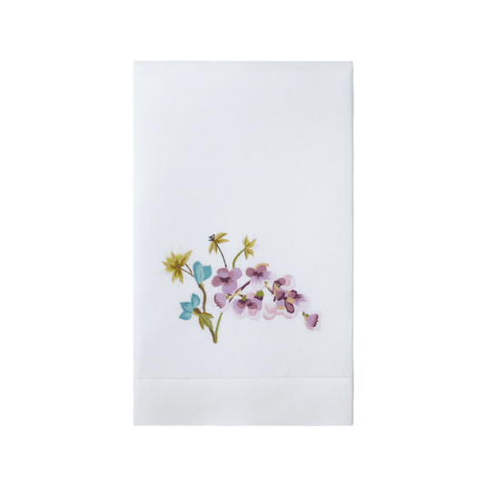 Fleurs Senteur Guest Towel by Yves Delorme Couture Fingertip Towel 16" x 24" Senteur at FIG LINENS AND HOME 1