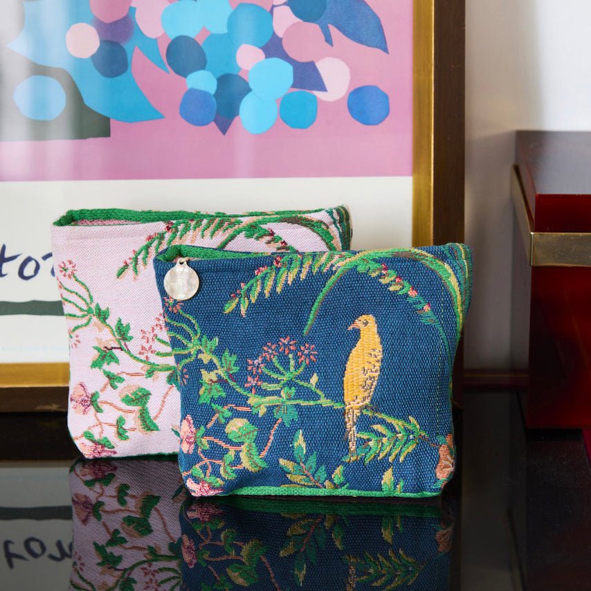 Floralie Nuit Tote by Yves Delorme Tote 7" x 9" Nuit at FIG LINENS AND HOME 1