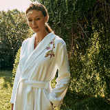 Gaura Shawl Collar Women's Bathrobe by Yves Delorme Shawl Collar Bathrobe (Women's) S GAURA at FIG LINENS AND HOME 2