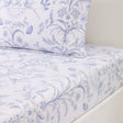 Herbier Celeste Organic Fitted Sheet by Yves Delorme King Fitted Sheet Celeste at FIG LINENS AND HOME 1