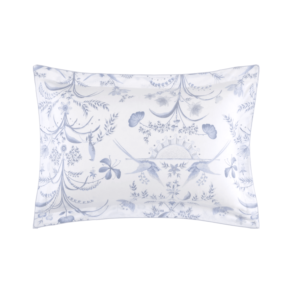 Herbier Celeste Organic Pillow Sham by Yves Delorme Boudoir Sham Celeste at FIG LINENS AND HOME 5