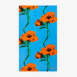 K POP Printed Beach Towel by Kenzo Paris | Large Roses on Yves Delorme Turquoise Pool Towel 1
