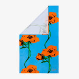 K POP Printed Beach Towel by Kenzo Paris | Large Roses on Yves Delorme Turquoise Pool Towel 2