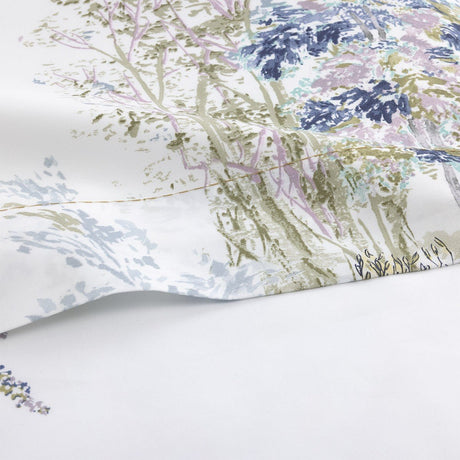 Lande Flat Sheet by Yves Delorme at Fig Linens and Home - View 2 with Detail of Print