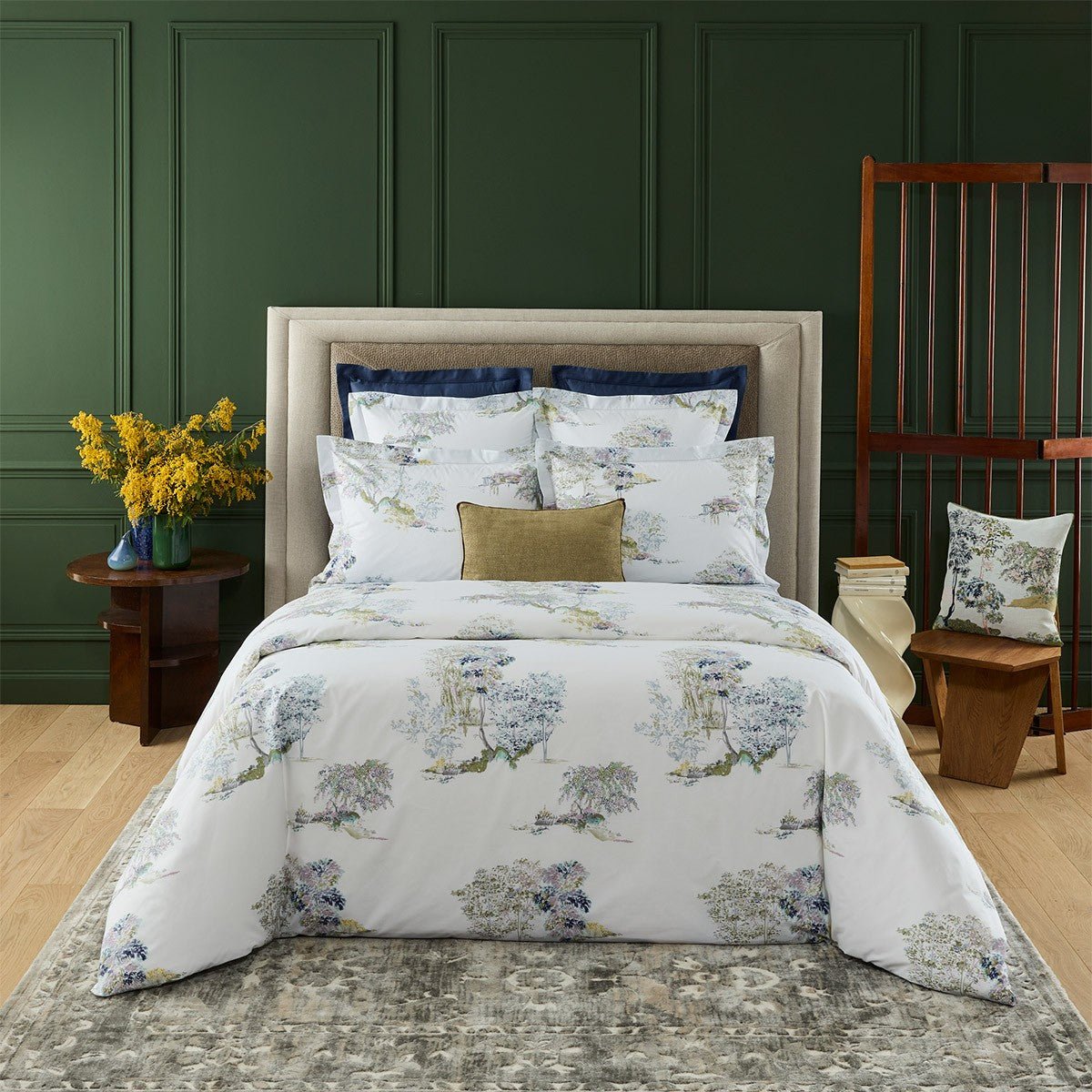 Lande Flat Sheet by Yves Delorme at Fig Linens and Home - Lifestyle Image 2